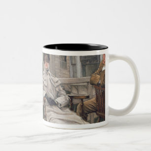 Caneca De Café Em Dois Tons James Tissot   que esperam a balsa, c.1878