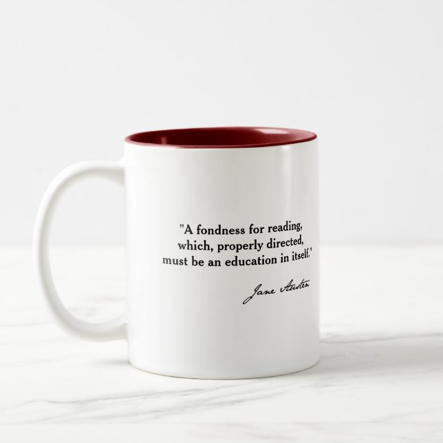 Caneca De Café Em Dois Tons Jane Austen Mansfield Park Mug (Esquerda)