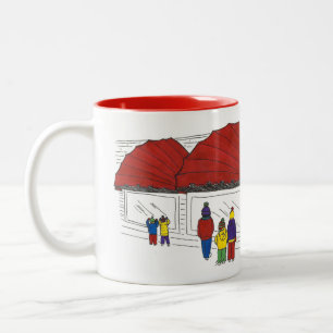 Caneca De Café Em Dois Tons Janela Comprando Nova Iorque NYC Natal