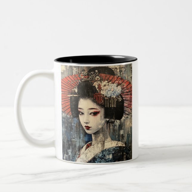 Caneca De Café Em Dois Tons Japanese painting style GEISYA MAG01 (Esquerda)