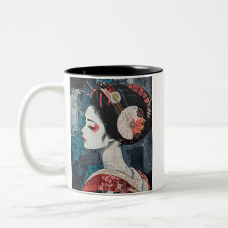 Caneca De Café Em Dois Tons Japanese painting style GEISYA MAG02