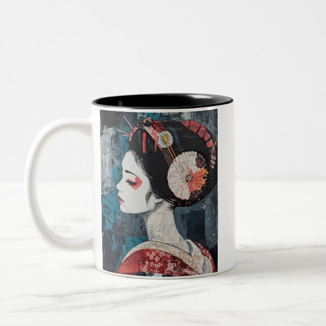 Caneca De Café Em Dois Tons Japanese painting style GEISYA MAG02 (Esquerda)