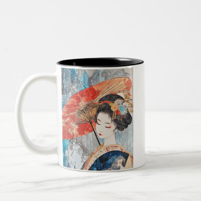 Caneca De Café Em Dois Tons Japanese painting style GEISYA MAG03 (Esquerda)
