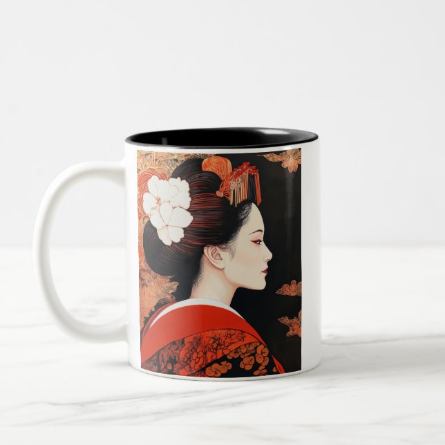 Caneca De Café Em Dois Tons Japanese painting style GEISYA MAG04 (Esquerda)