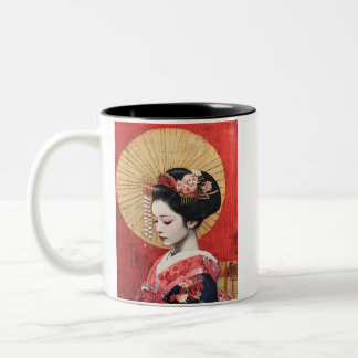 Caneca De Café Em Dois Tons Japanese painting style GEISYA MAG05