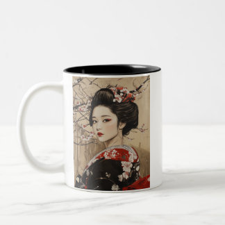 Caneca De Café Em Dois Tons Japanese painting style GEISYA MAG06