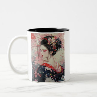 Caneca De Café Em Dois Tons Japanese painting style GEISYA MAG07