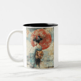Caneca De Café Em Dois Tons Japanese painting style GEISYA MAG09