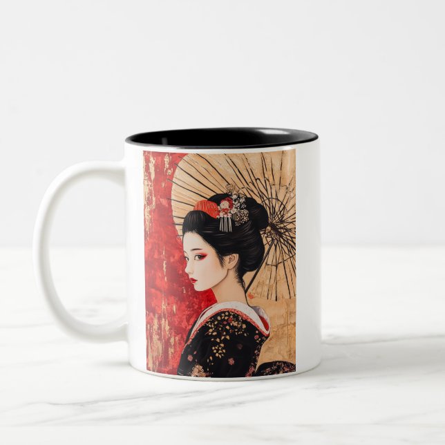 Caneca De Café Em Dois Tons Japanese painting style GEISYA MAG10 (Esquerda)