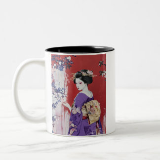 Caneca De Café Em Dois Tons Japanese painting style GEISYA MAG11