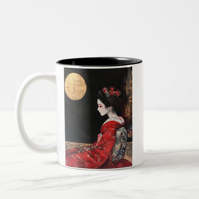 Caneca De Café Em Dois Tons Japanese painting style GEISYA MAG12 (Esquerda)
