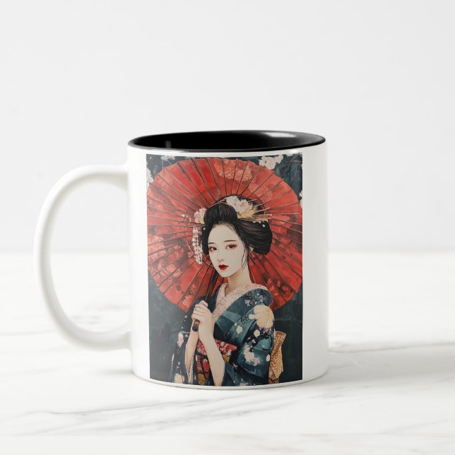 Caneca De Café Em Dois Tons Japanese painting style GEISYA MAG13 (Esquerda)