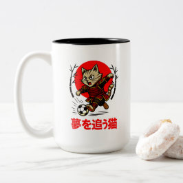 Caneca De Café Em Dois Tons Japanese Samurai Soccer Anime Neko Dream Chaser