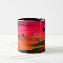 Caneca De Café Em Dois Tons JAPONÊS ART Mug