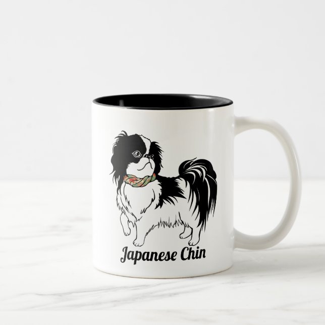 Caneca De Café Em Dois Tons Japonês Chin seu texto (Direita)
