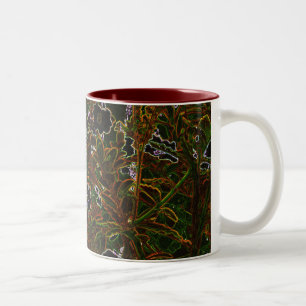 Caneca De Café Em Dois Tons Jardim de Blacklight