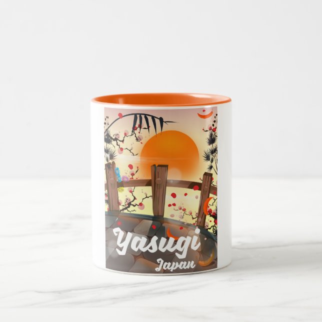 Caneca De Café Em Dois Tons Jardim de flores Yasugi Japão (Centro)