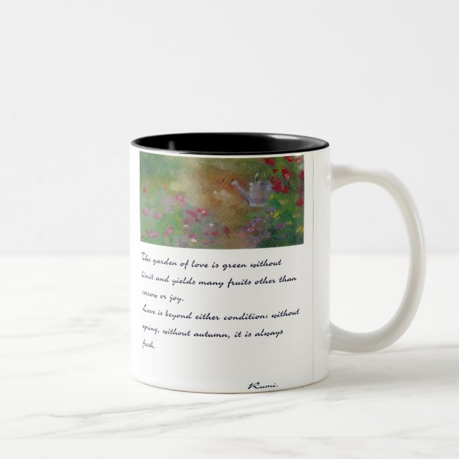 Caneca De Café Em Dois Tons Jardim de Rumi do amor (Direita)