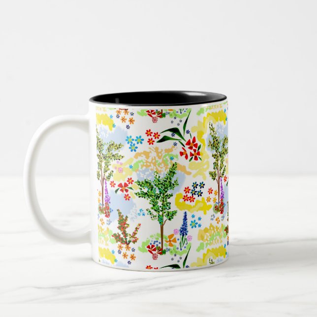 Caneca De Café Em Dois Tons Jardim de verão  (Esquerda)