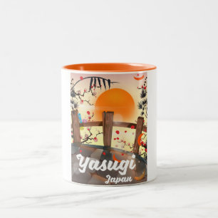 Caneca De Café Em Dois Tons Jardim do Flor do Japão Yasugi