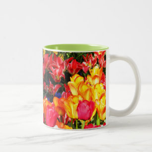 Caneca De Café Em Dois Tons Jardim ensolarado