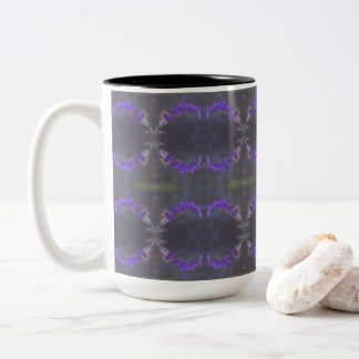 Caneca De Café Em Dois Tons Jardim Floral Roxo