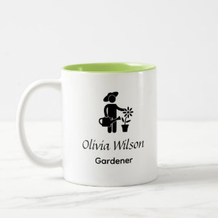 Caneca De Café Em Dois Tons Jardinagem Limpa cresça com o fluxo mãe de pla
