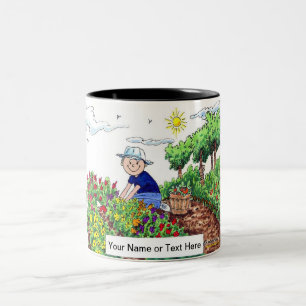 Caneca De Café Em Dois Tons Jardineiro Personalizado - Cartoon Masculino