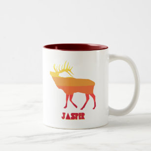 Caneca De Café Em Dois Tons Jasper National Park Elk