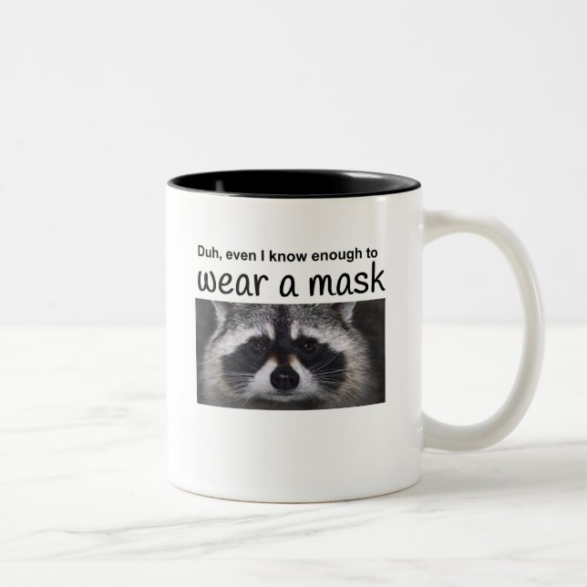 Caneca De Café Em Dois Tons Java Raccon para o Covid 19 (Direita)
