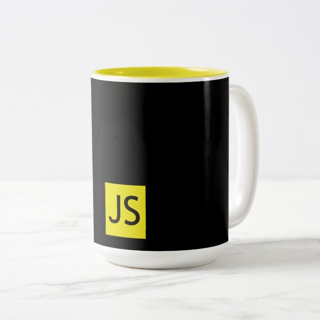 Caneca De Café Em Dois Tons JavaScript Fan Mug (Frente Esquerda)
