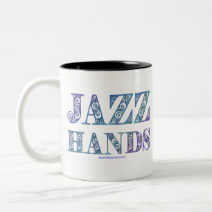 Caneca De Café Em Dois Tons Jazz Mãos de SlipperyJoe dança musicais da Broadwa