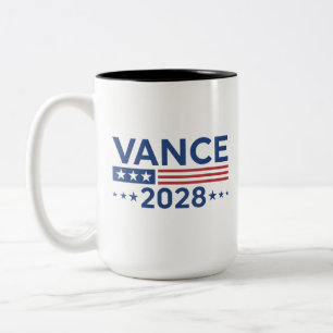 Caneca De Café Em Dois Tons JD Vance 2028 para Presidente Eleição Vance 48