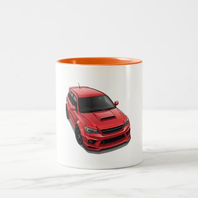 Caneca De Café Em Dois Tons JDM Classic Car Mug — Retro Japanese Vehicle (Centro)