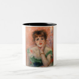 Caneca De Café Em Dois Tons Jeanne Samary em um Vestido Baixo Pescoço (por Ren