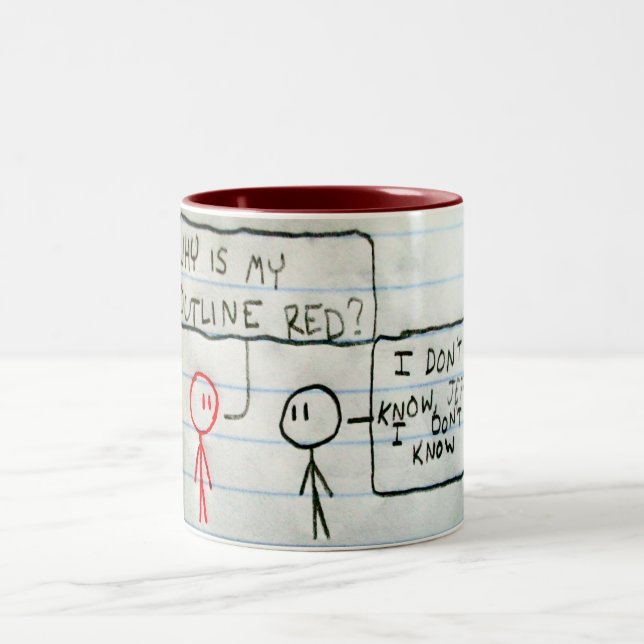 Caneca De Café Em Dois Tons Jeff é vermelho (Centro)