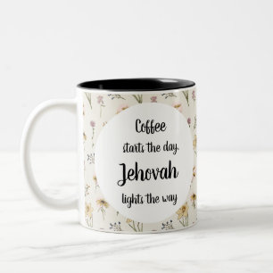 Caneca De Café Em Dois Tons Jeová testemunha cang Jehovah acende o dia