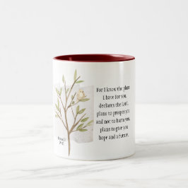 Caneca De Café Em Dois Tons Jeremiah 29:11 Porque eu sei os planos que tenho p