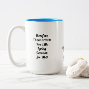 Caneca De Café Em Dois Tons Jeremiah 31:3 Deus te ama! Mug De Café De Duas To
