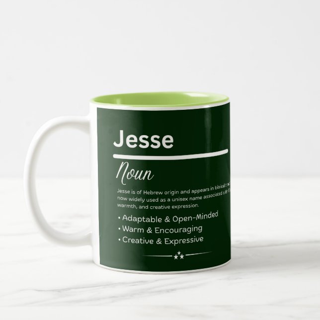 Caneca De Café Em Dois Tons Jesse Personalized Name (Esquerda)