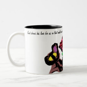 Caneca De Café Em Dois Tons Jesus ama rosa