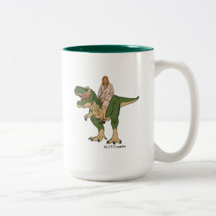 Caneca De Café Em Dois Tons Jesus Andando T-Rex