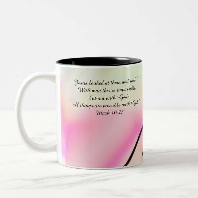 Caneca De Café Em Dois Tons jesus aqui (Esquerda)