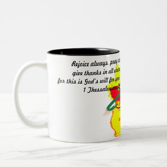 Caneca De Café Em Dois Tons Jesus aqui (Esquerda)