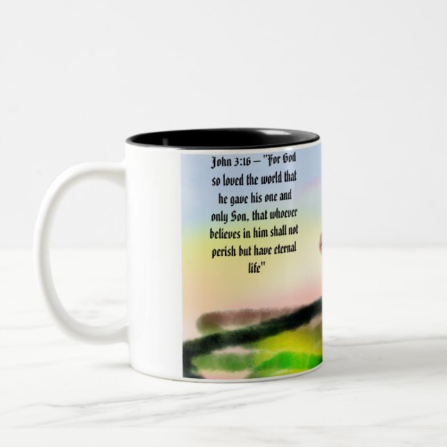 Caneca De Café Em Dois Tons Jesus aqui conosco (Esquerda)