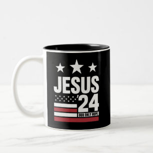 Caneca De Café Em Dois Tons Jesus Cristo 2024 Presidente EUA Eleição Política