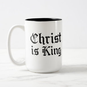 Caneca De Café Em Dois Tons Jesus Cristo É Rei Arte Grunge Gothic Blackletter