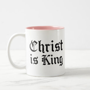 Caneca De Café Em Dois Tons Jesus Cristo é Rei - estilo gótico grunge erosiona