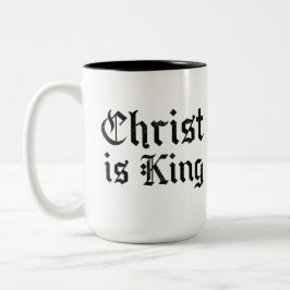 Caneca De Café Em Dois Tons Jesus Cristo é Rei - estilo gótico grunge erosiona