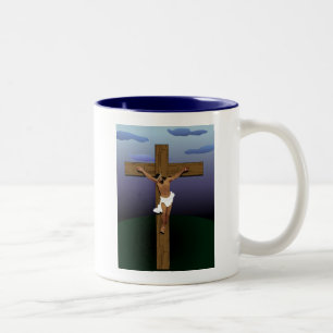 Caneca De Café Em Dois Tons Jesus Cristo preto